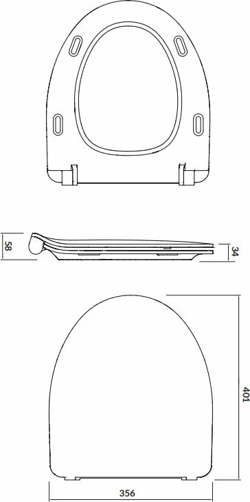 Ulëse tualeti Cersanit Parva Slim K98-0136, soft-close, antibakteriale, quick-release, duroplast, e bardhë