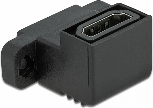 Adapter HDMI DeLOCK Easy 45, këndor 90°, 4K/60Hz, i zi