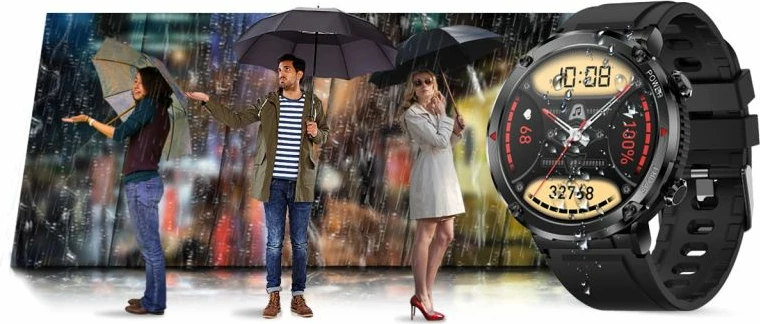 Smartwatch Gravity për meshkuj, e zezë