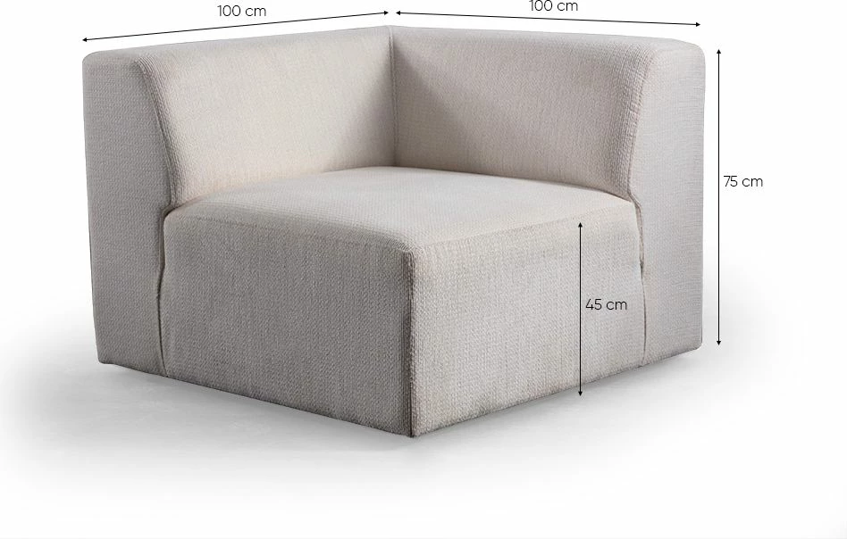 Këndore Melva, Atelier del Sofa, e bardhë, (L1.5 + O1 + C + O2 + Chl Djathtas)