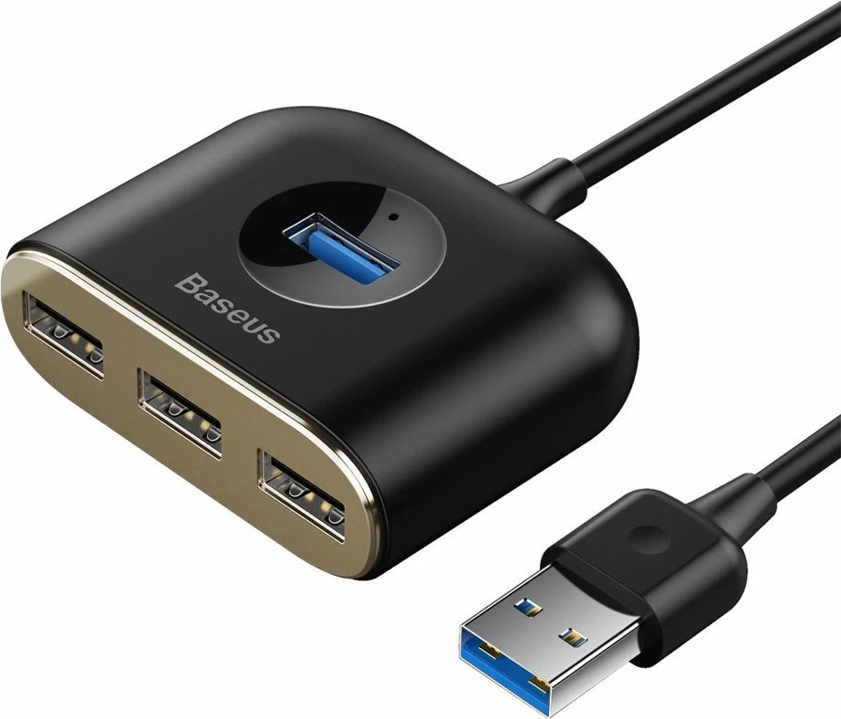 HUB Baseus Square CAHUB-AY01, 4 porte USB-A, 1m, e zezë
