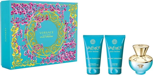 Set Eau de Toilette për femra Versace Dylan Turquoise, 50ml + Shower Gel 50ml + Body Lotion 50ml