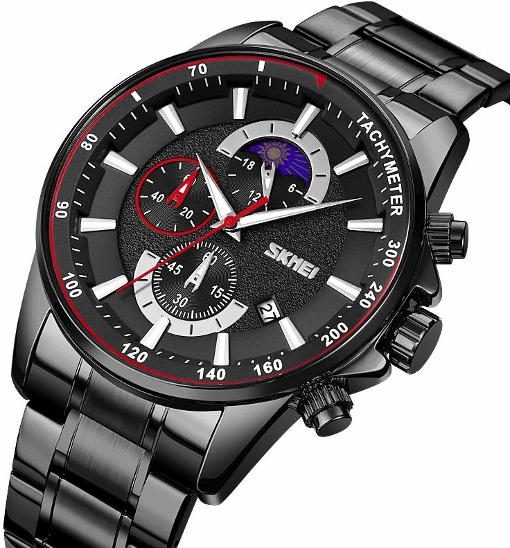 Orë dore për meshkuj Skmei, e zezë