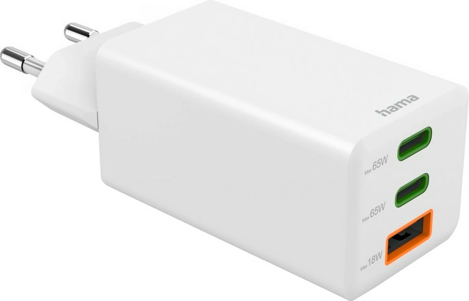 Karikues Hama 65W, 2x USB-C, 1x USB-A, i bardhë