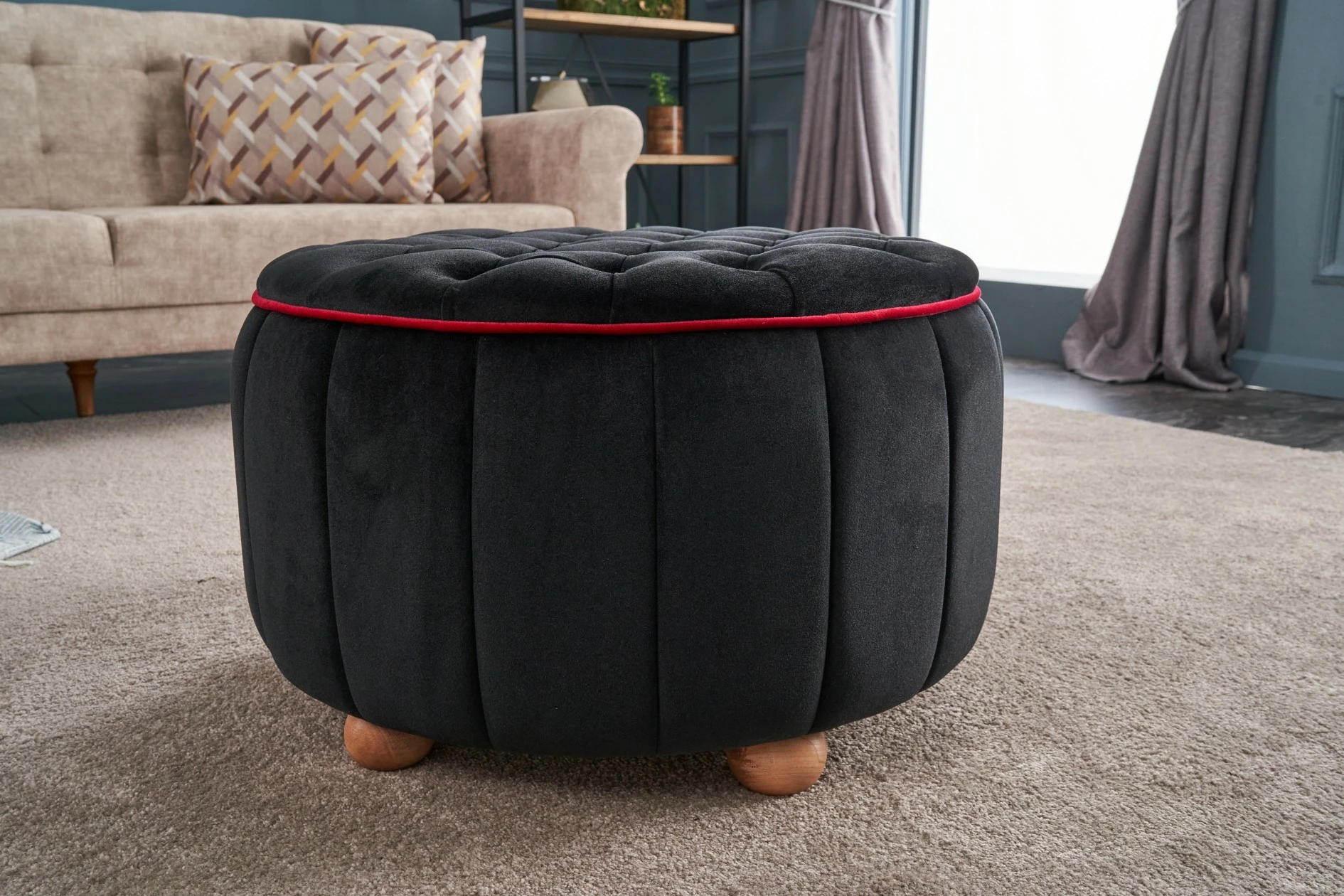 Puf Atelier del Sofa, Jasmin, anthracite dhe rozë