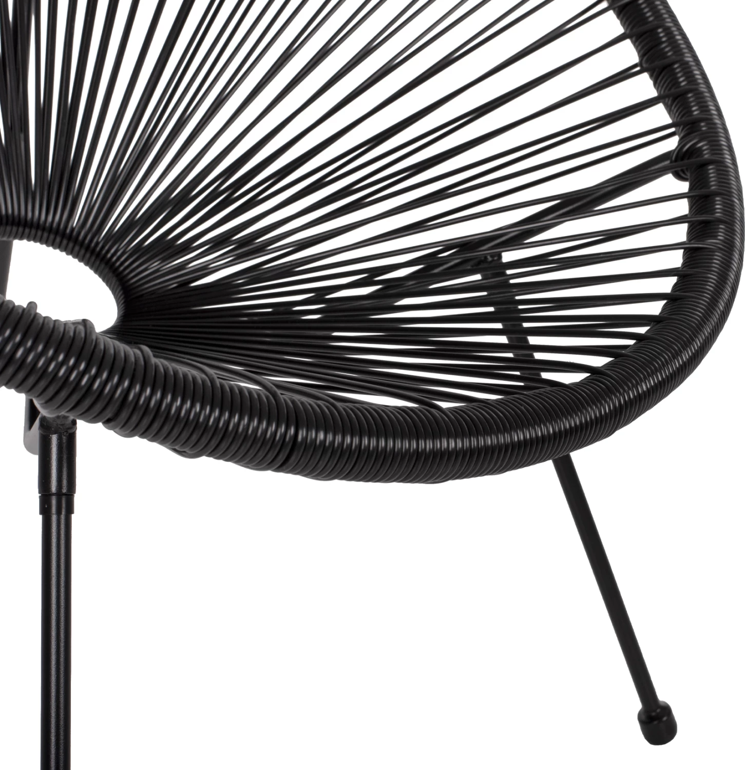 Karrige ACAPULCO lloj foleje, metal i zi dhe ratan i zi, FH5872.01, 70x73x79 cm