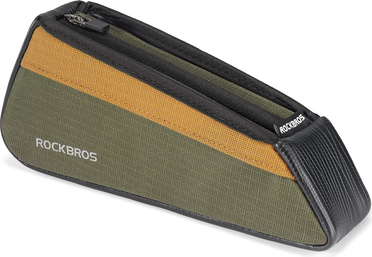 Çantë top tube për biçikletë Rockbros 088 0.25L, gjelbër/portokalli