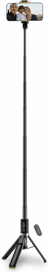 Selfie stick me tripod Tech-Protect L08S me telekomandë Bluetooth, deri 141cm, e zezë