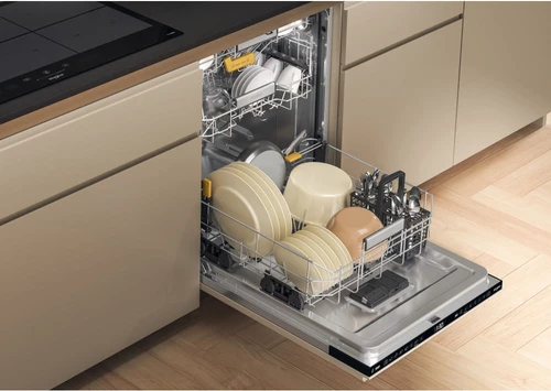 Enëlarëse plotësisht e integruar Whirlpool W8I HF58 TU, 14 vende, 60 cm, e zezë
