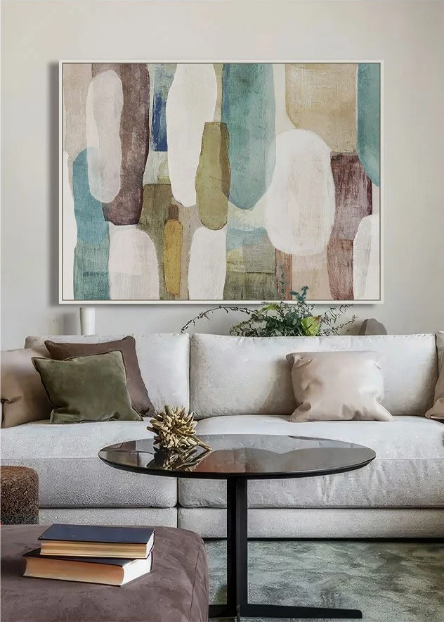 Pikturë dekorative në kanavacë, kornizë druri e bardhë, shumëngjyrëshe, 90x120x4cm