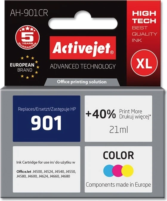 Ngjyrë Activejet për HP për printer, AH-901CR, 21ml