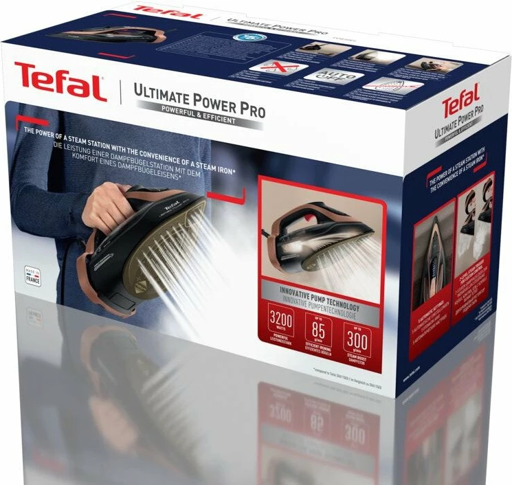 Hekur me avull Tefal Ultimate Power Pro FV9E50E0 3200 W, rezervuar 350 ml, i zi