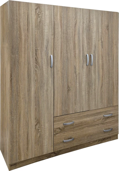 Dollap me tre dyer dhe dy sirtarë, ngjyrë sonoma, Alvia, 150x51x180cm