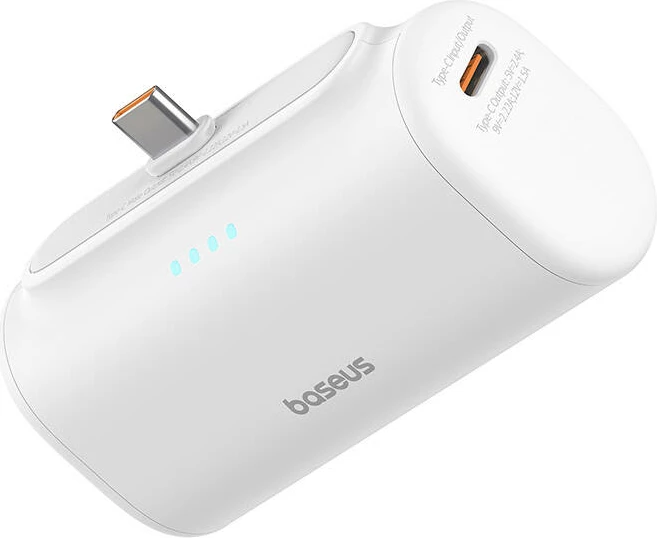 Powerbank Baseus Compact 5000mAh 20W USB-C bardhë