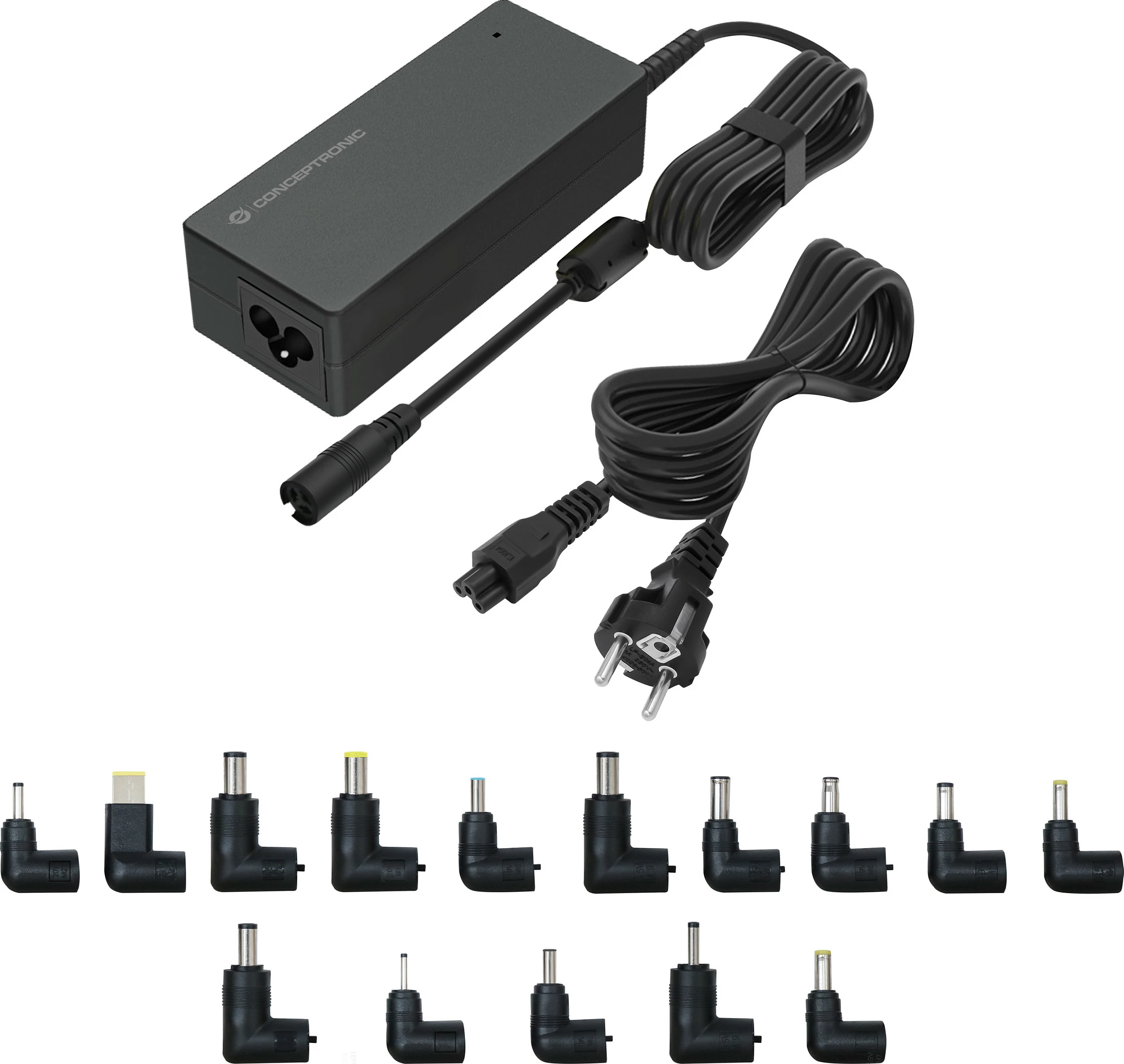 Karikues universal për laptop Conceptronic OZUL08B15, 90W, 15-20V, 15 maja, i zi