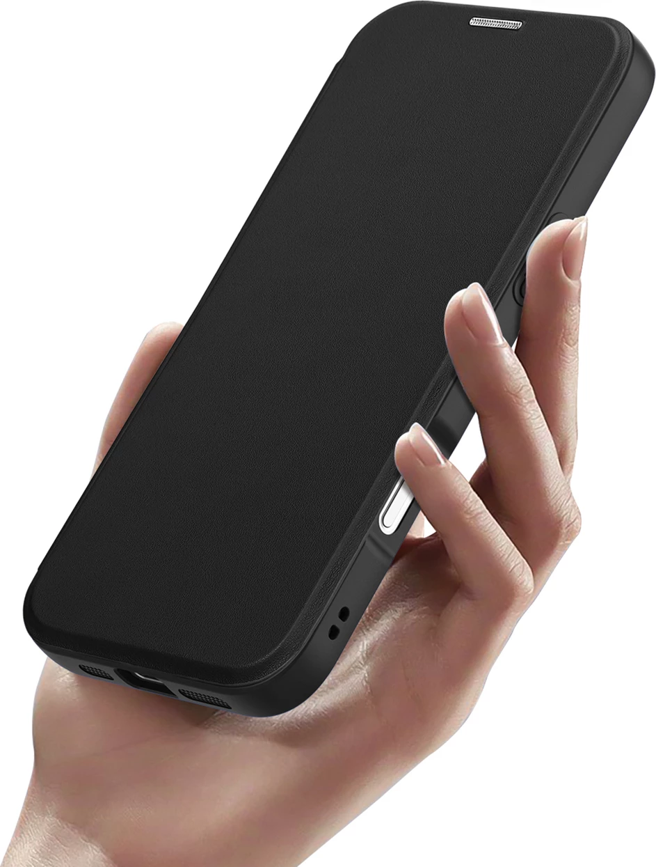 Mbështjellës Dux Ducis Skin X Pro për iPhone 17 Air, me portofol, MagSafe, e zezë