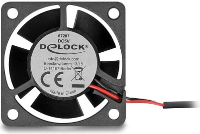 Ventilator për kasë DeLOCK 40x40x20mm, 5V DC, 6000RPM, i zi