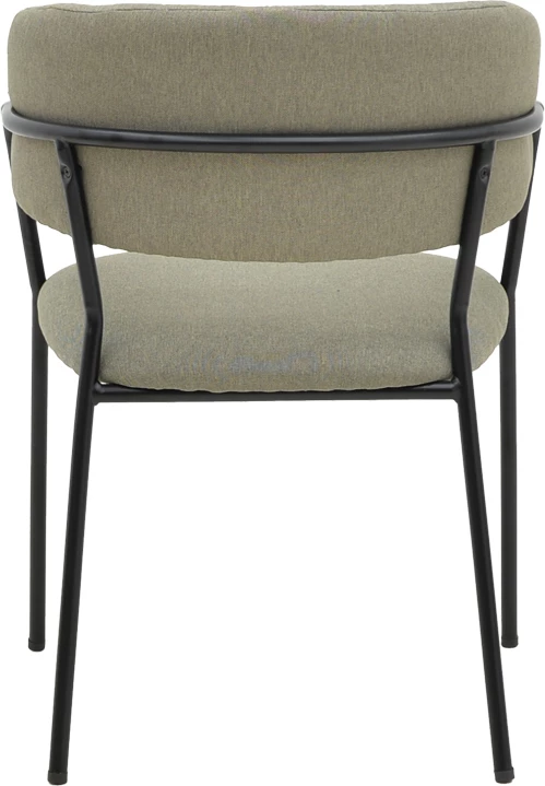 Karrige Morel, stof gri, këmbë metalike të zeza, 55x55x76cm, set prej 2 copësh