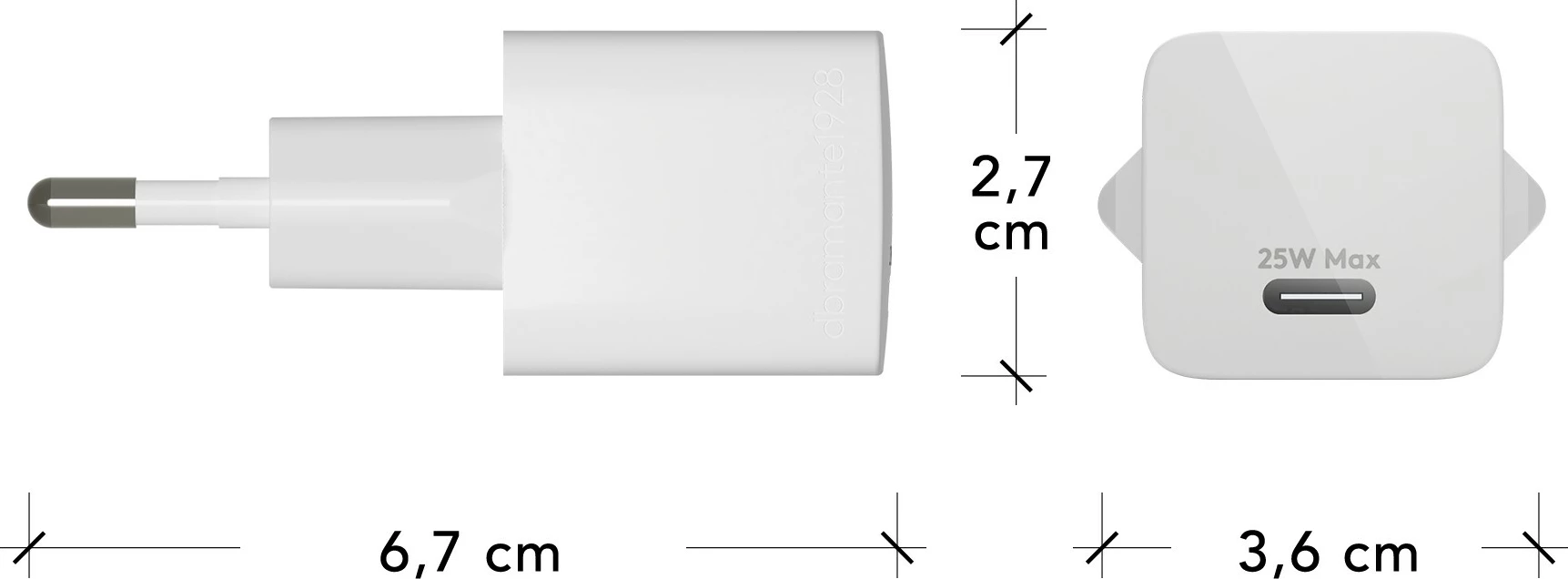 Karikues muri dbramante1928, USB-C, 25W, i bardhë