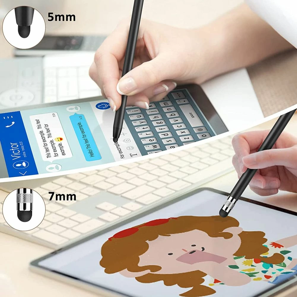 Stylus Tech-Protect Touch Stylus, për tabletë dhe celularë, Argjend