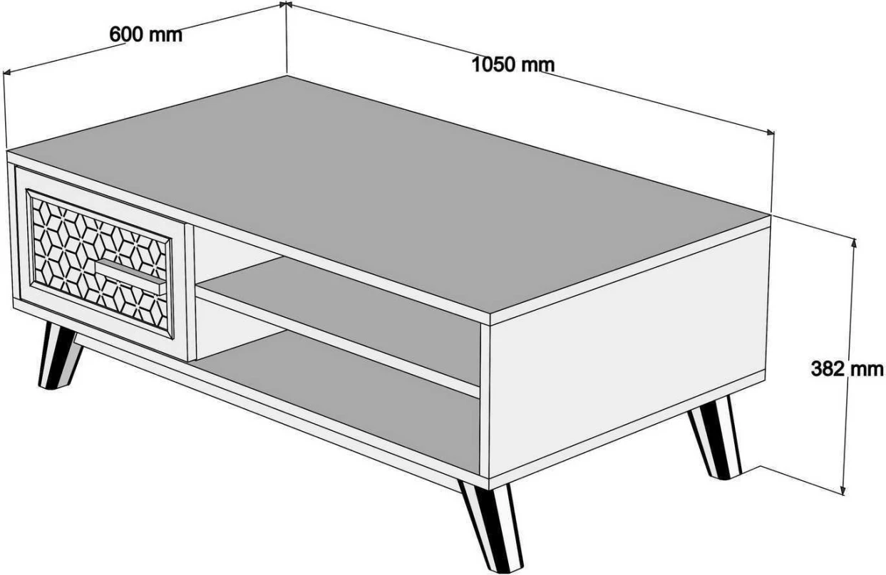 Kompozim për dhomë ndeje, FH11852.03, 2 pjesë, melaminë, ngjyrë arre-bardhë