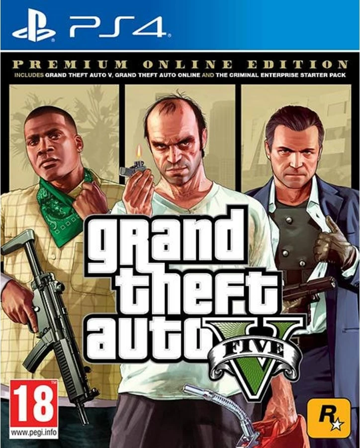 Lojë PS4 Rockstar Games Grand Theft Auto V Premium Online Edition (GTA V), PEGI 18, me Criminal Enterprise Starter Pack