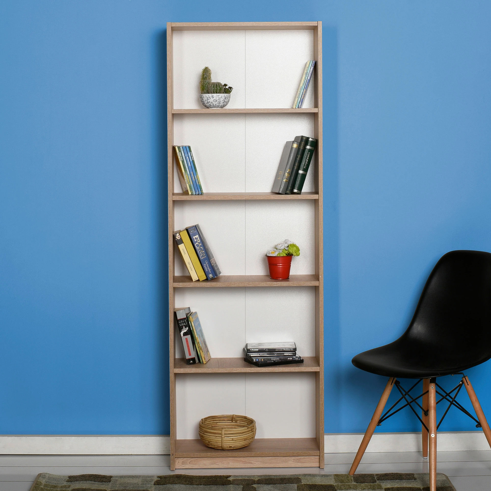 Raft librash Hanah Home, Ktp-350-Ss-1, ngjyrë sonomo