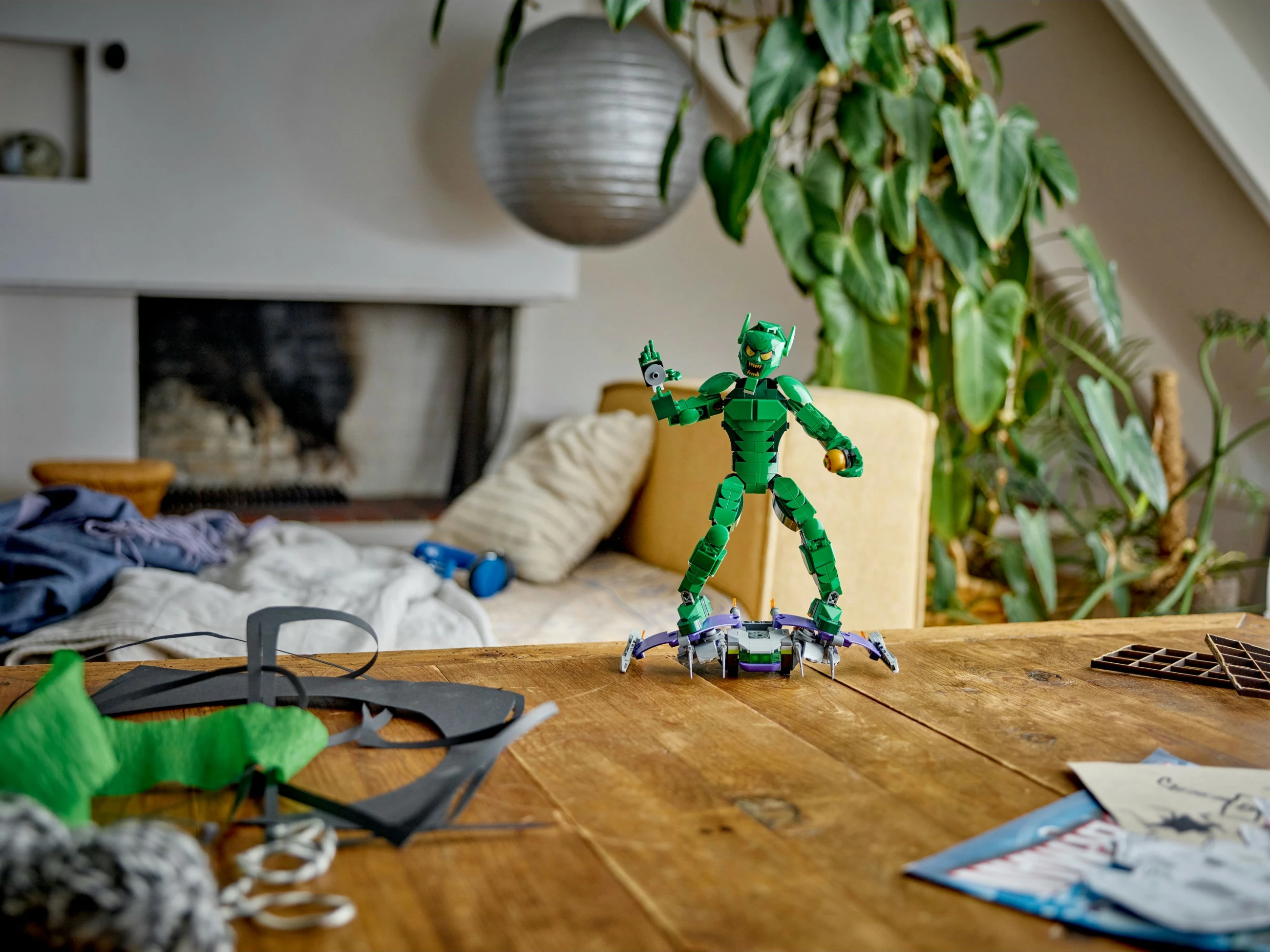 Set ndërtimi LEGO Marvel Green Goblin 76284, figurë ndërtuese, shumëngjyrëshe