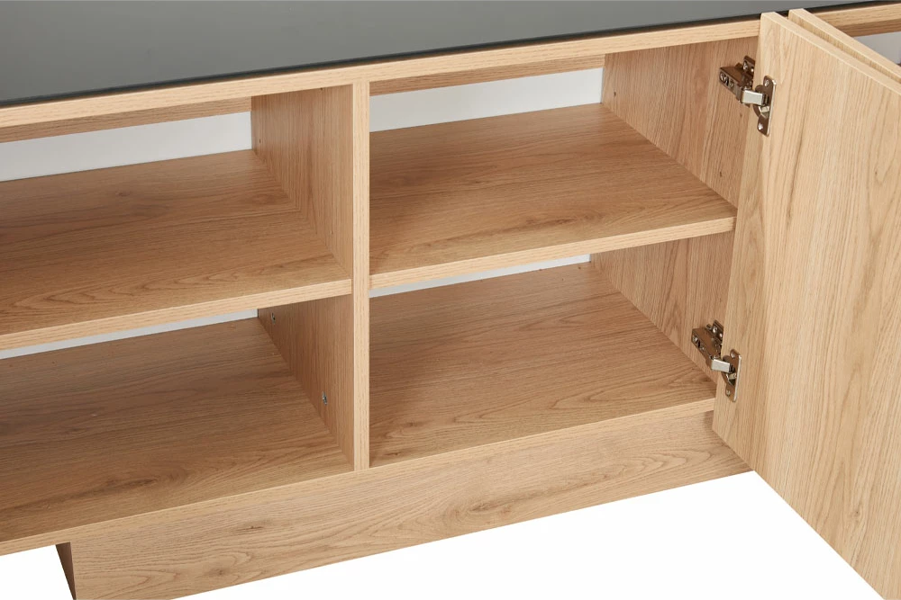 Komodë TV Cubius, 4 dyer, natyrale, 182x39x59cm