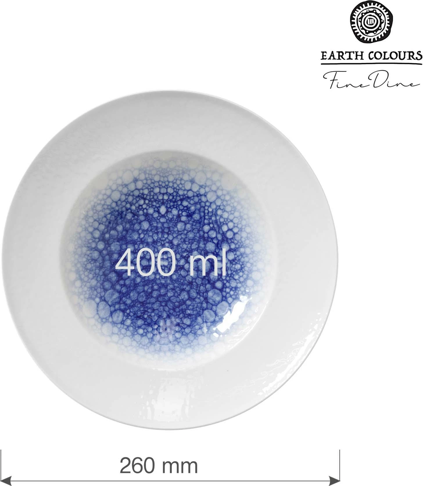 Pjatë për pasta Fine Dine Serenity 260 mm, blu, set 6 copë