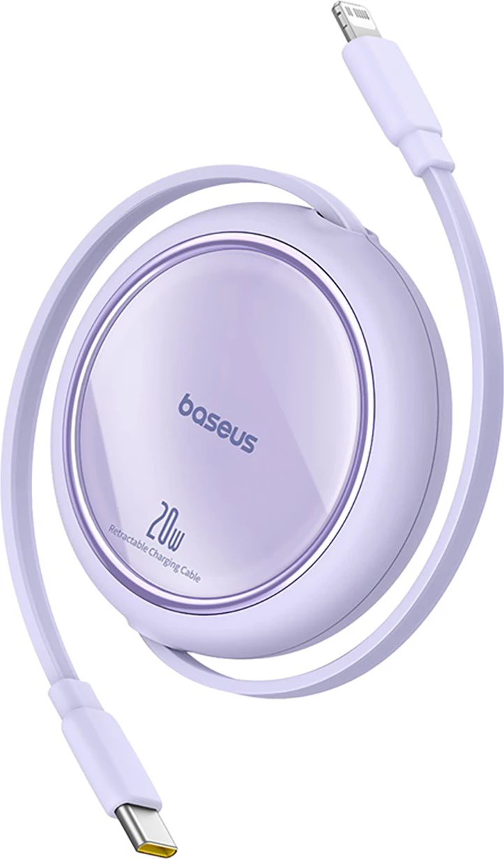 Kabllo karikimi dhe të dhënash Baseus Free2Pull, 1m, USB-C në Lightning, 20W, vjollcë