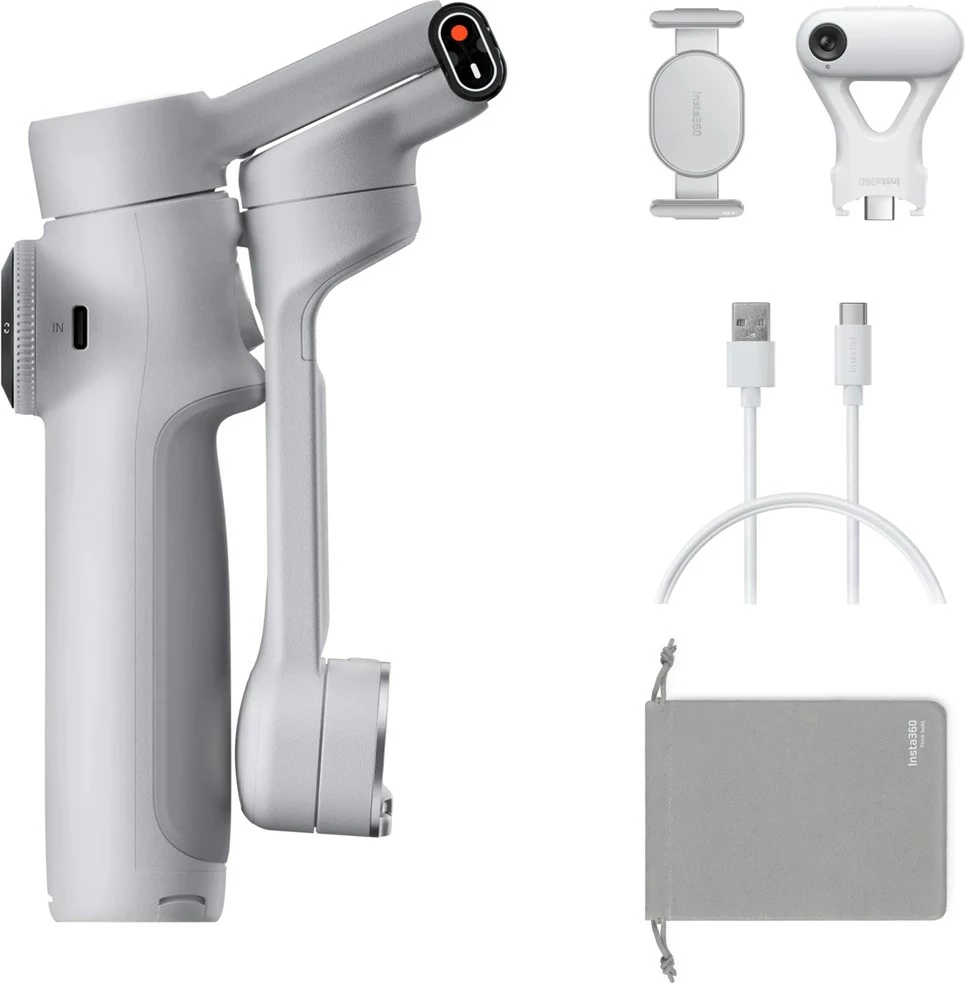 Stabilizator për celular Insta360 Flow 2 AI Tracker Bundle, gri e lehtë
