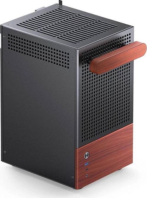 Kasë Jonsbo T6, Mini-Tower Mini-ITX, Tempered Glass, dru, e zezë