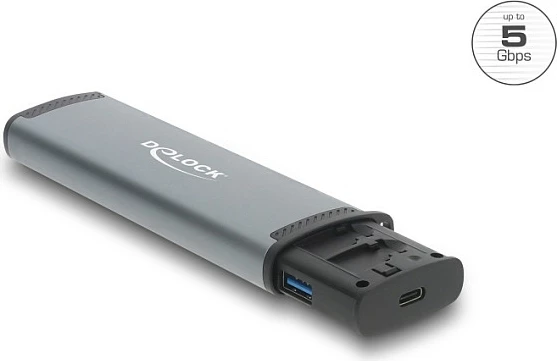 Lexues kartelash DeLOCK USB 3.2 Gen 1, SD/MicroSD, 5 Gbps, me hapësira për 9 karta, Zi/Gri