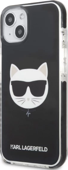 Mbështjellës Karl Lagerfeld Choupette Head për iPhone 13 mini, hardcase, e zezë