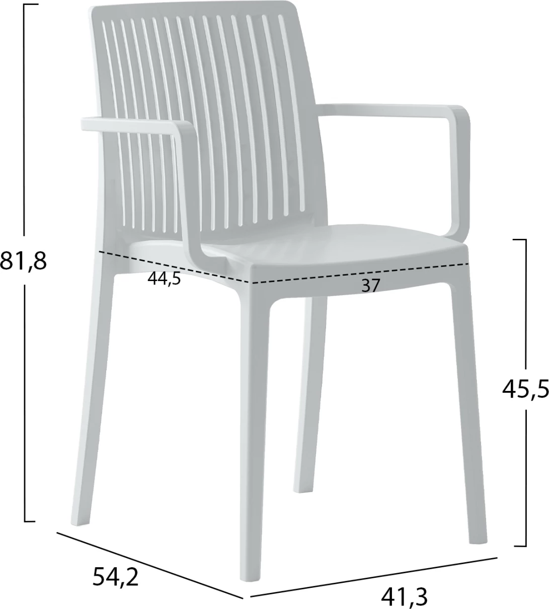 Karrige polipropileni IDA FH6127.01 e bardhë 41,3x54,2x81,8Hcm