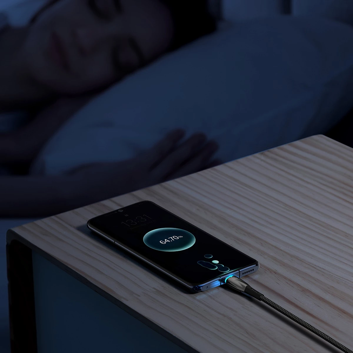 Kabllo Baseus Glimmer Series, USB-A në USB-C, 1m, 100W, e zezë