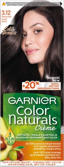 Krem ngjyrosës për flokë Garnier Color Naturals Creme 3.12 Mroźny Brąz për femra, 1 copë