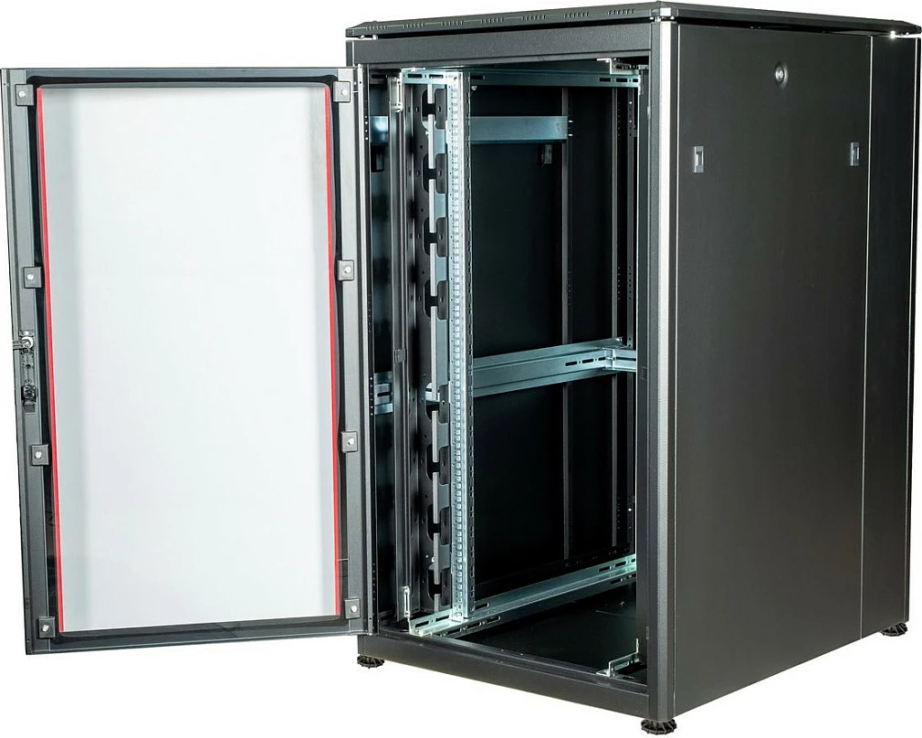 Kabinet rrjeti ROLINE Pro 26U 19", 800x1000 mm, derë xhami, freestanding, i zi