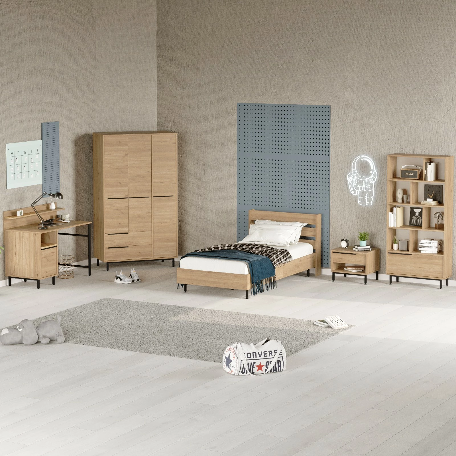 Set dhome për të rinj Skye Decor, ON25-S, ngjyrë lisi