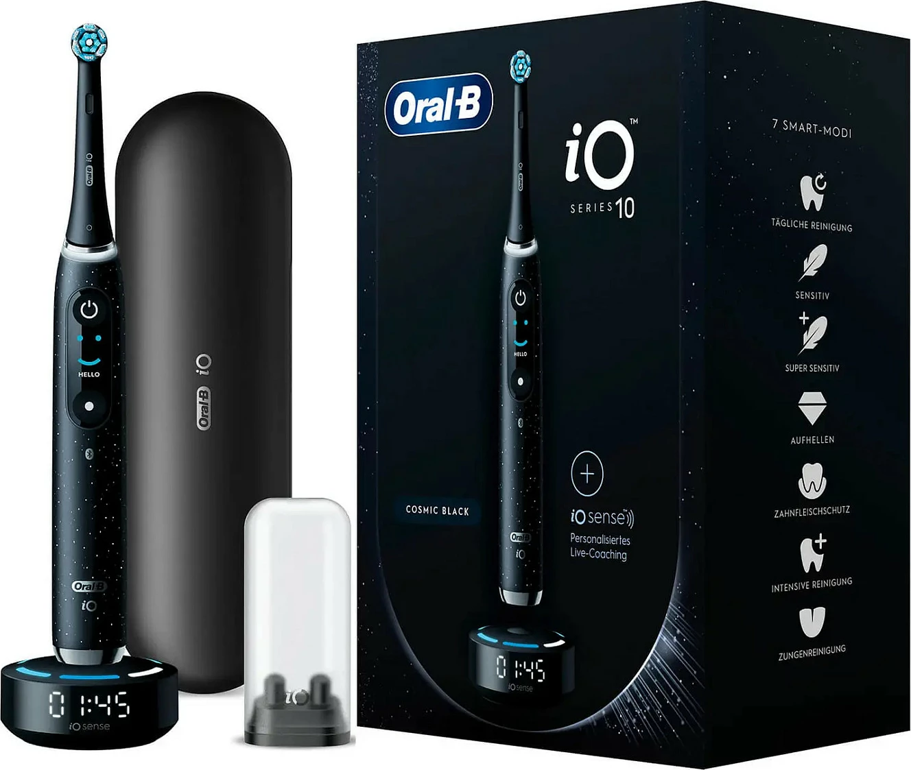 Brushë elektrike për dhëmbë Oral-B iO Series 10, Bluetooth, 7 moda, Cosmic Black