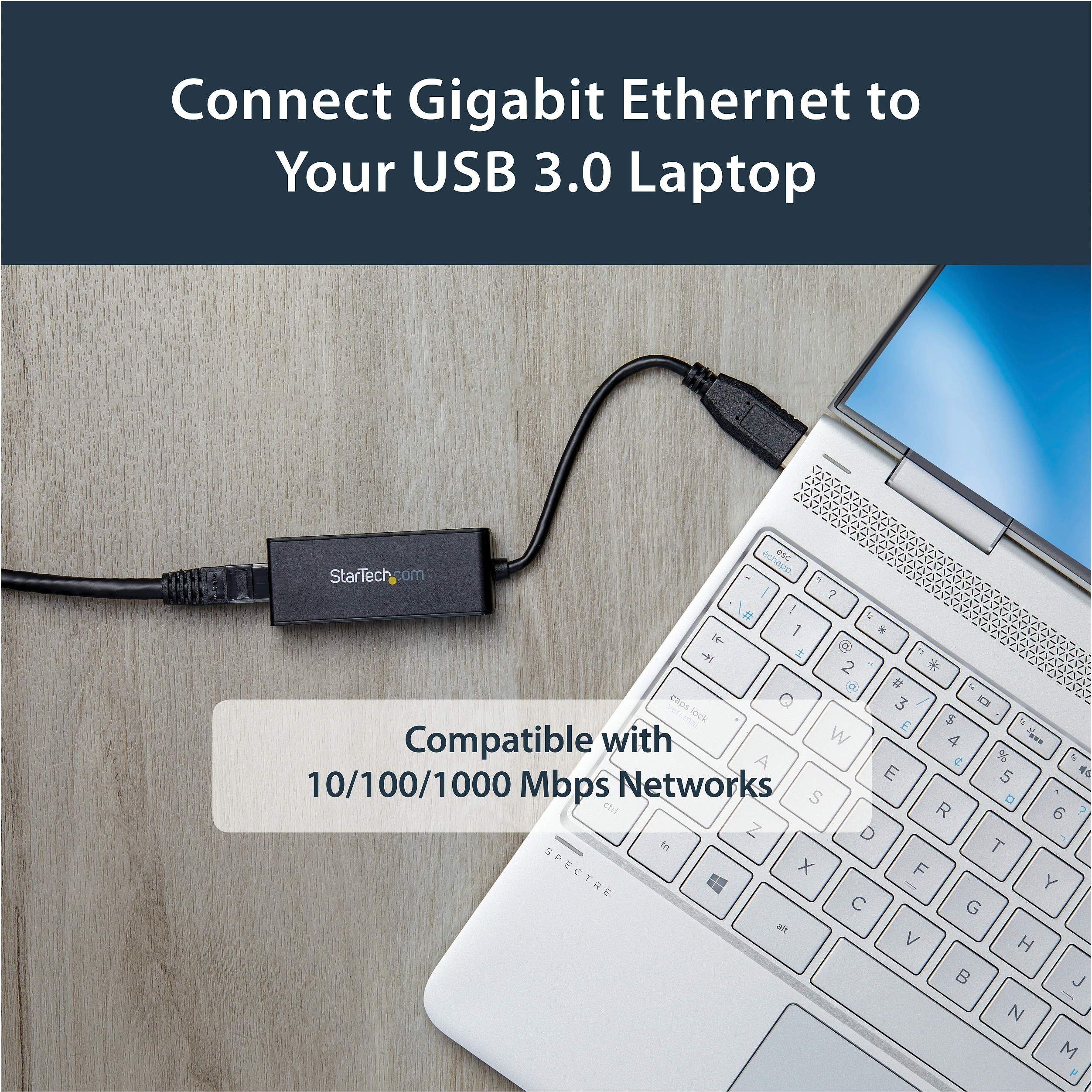 Adapter rrjeti StarTech USB31000S, USB 3.0 në Gigabit Ethernet (RJ45), 10/100/1000 Mbps, i zi