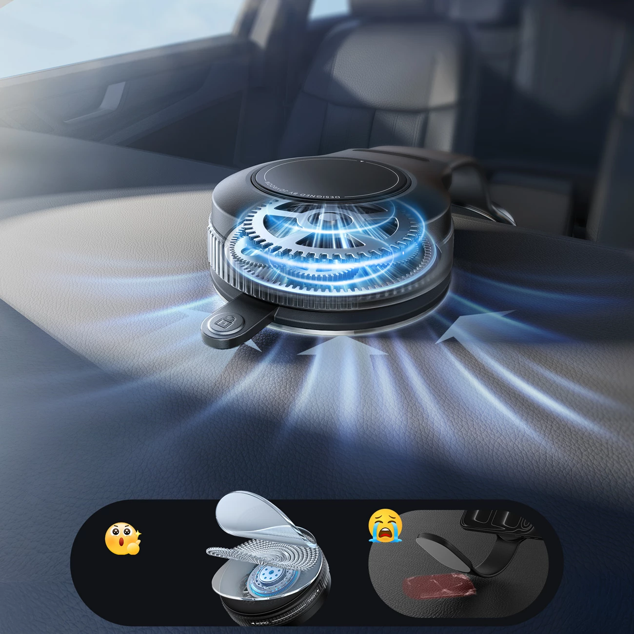 Mbajtëse magnetike telefoni për veturë Joyroom JR-ZS518, krah fleksibil, montim në xham/dashbord, e zezë