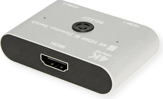 Switch HDMI VALUE 14.99.3588, 4K 60Hz, bi-direksional, 3 porta, zi/argjend