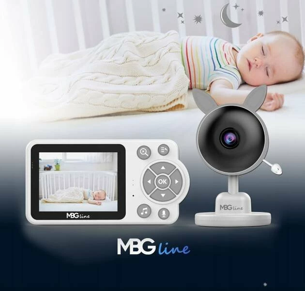 Monitor bebe MBG Line Care C3, 2.8\" LCD, wireless 2.4GHz, kamerë 480p, night mode, ZOOM 2x/4x, bateri 2600mAh, i bardhë