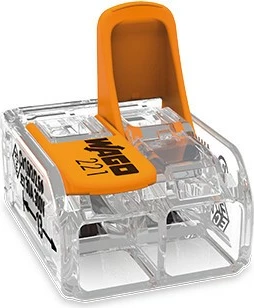 Lidhës elektrik WAGO 221, 2x6mm, 50 copë, portokalli