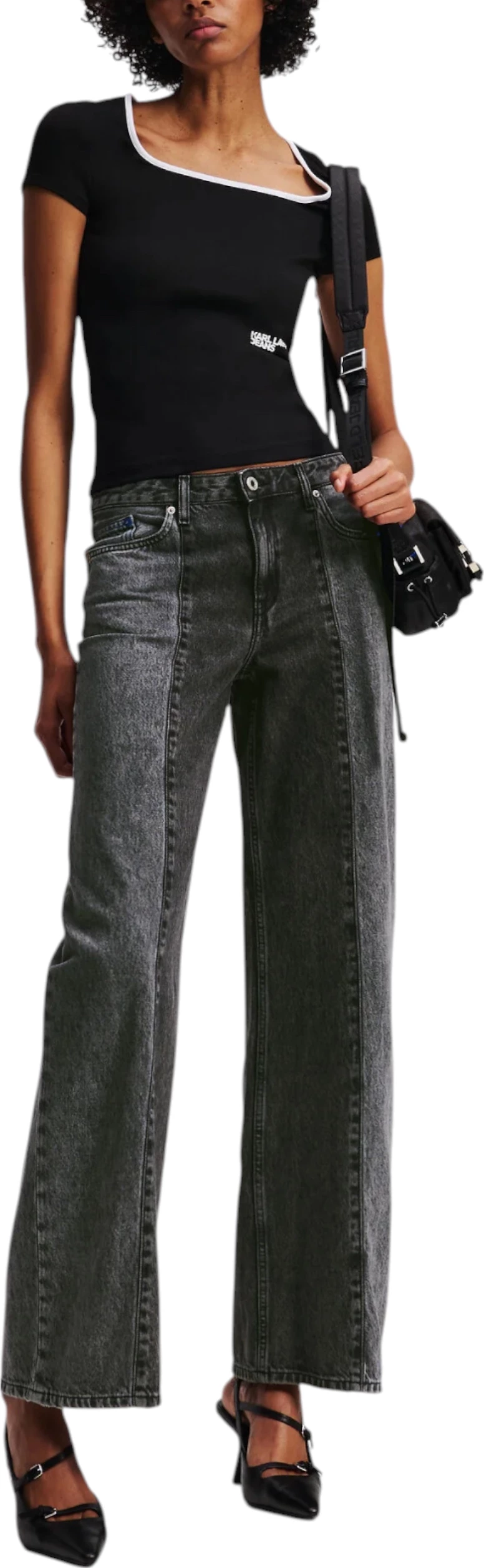Xhinse për femra Karl Lagerfeld Jeans KLJ MR Relaxed Bloked Denim A3W10070, të zeza [Madhësia: 28/32]