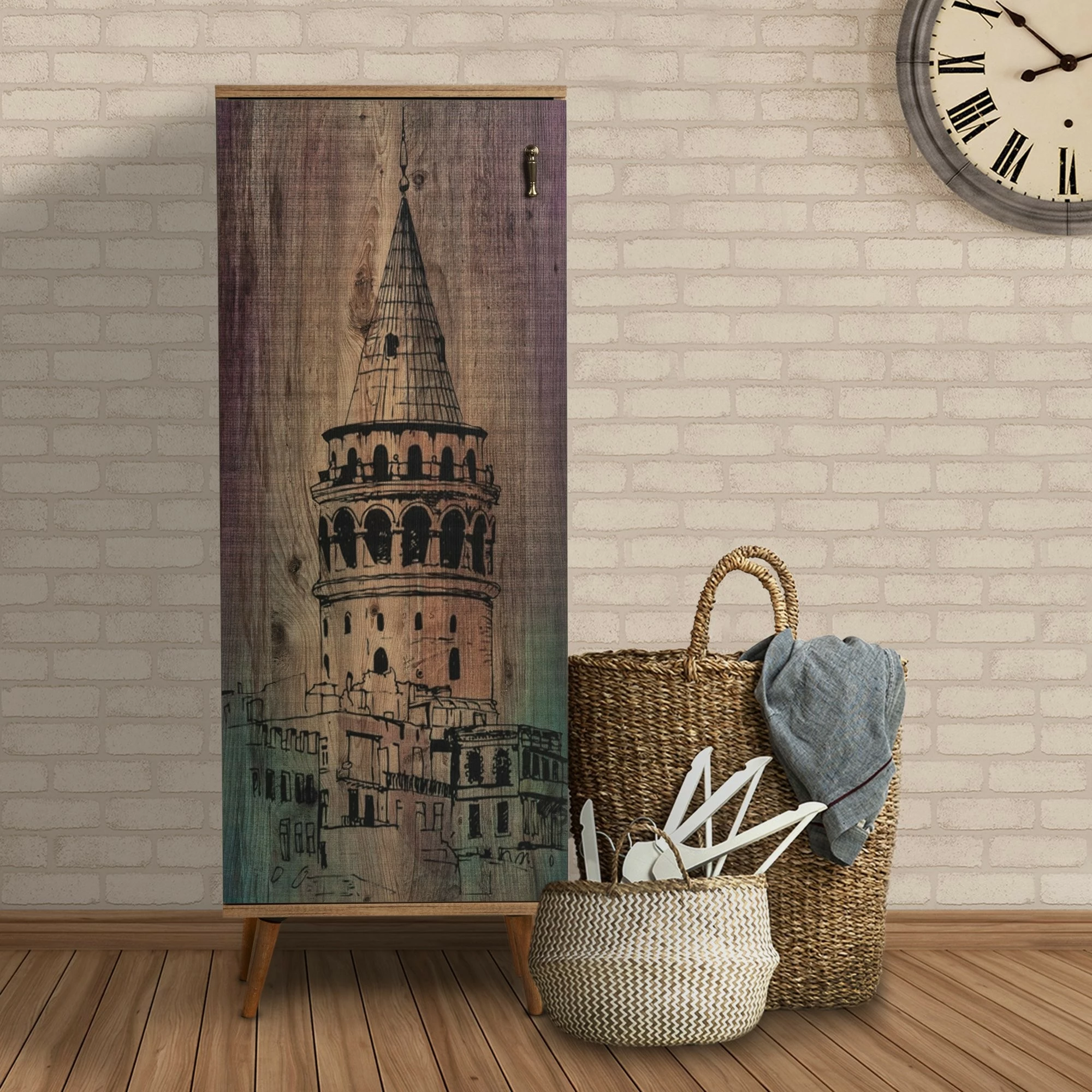 Dollap multifunksional Skye Decor, Galata Kulesi, shumëngjyrësh