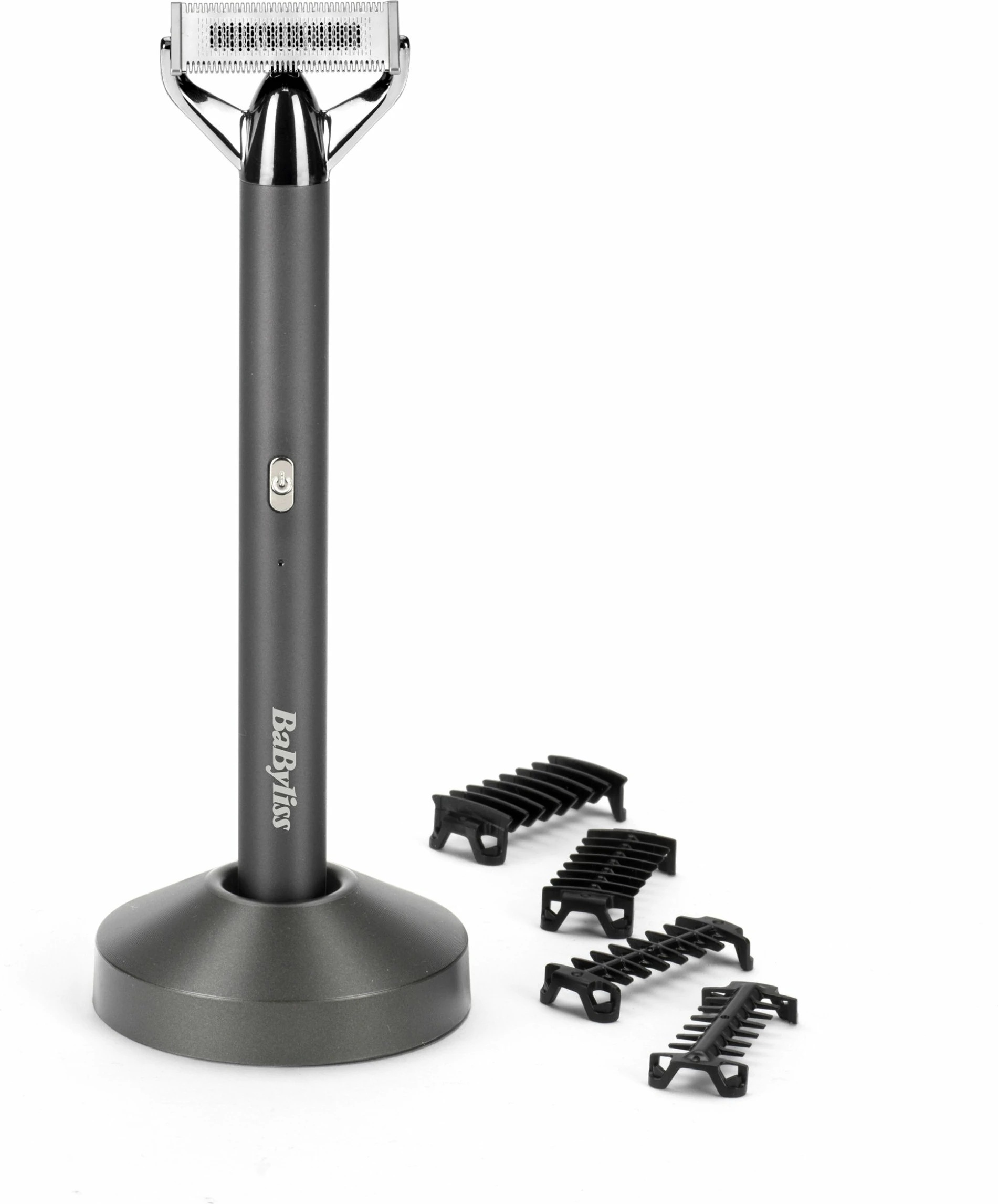 Trimmer për mjekër BaByliss Super-X Metal OT996E, 0.2-5 mm, i papërshkueshëm nga uji IPX7, gri, set me krehëra dhe bazë