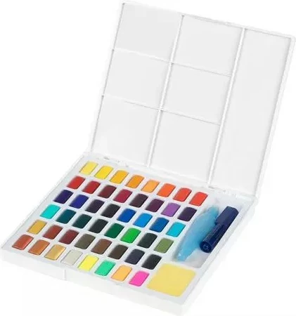Set akuarel Faber-Castell 169748, 48 ngjyra, brushë uji, multikolor